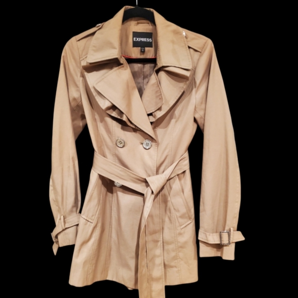 Cute Ruffled lapel trench coat